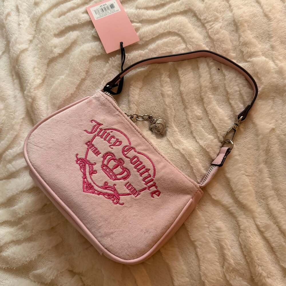 Juicy Couture Girlie Royalty Mini Wristlet Bag Chiffon Pink